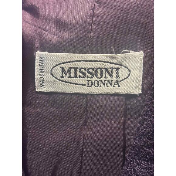 Vintage Missoni Donna Wool Skirt Suit Deep Plum Purple Italian Blazer Skirt 6 - Picture 6 of 6